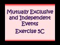 AS Maths - Statistics - Mutually Exclusive and Independent Events