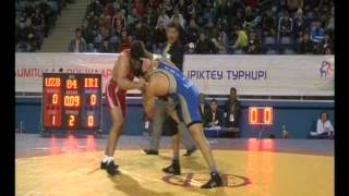 Ehsan Lashgari (IRI) vs Zaurbek Sokhiev (UZB) 84kg 1-2 Final - 2012 Asian Olympic Qualifier