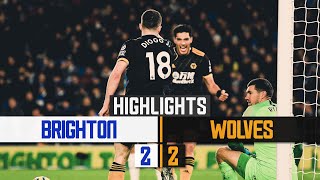 Jota scores two as Wolves draw on the south coast | Brighton & Hove Albion 2-2 Wolves | Highlights