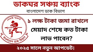 ১ লক্ষ টাকা ডাকঘর সঞ্চয়পত্রে মাসিক লাভ কত | post office fixed deposit rates 2025