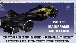 CATIA V5 ICEM - CLASS A SURFACING TUTORIAL| RENAULT VISION  2027 F1 CONCEPT CAR DESIGN| PART 2