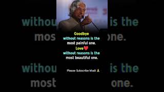 Goodbye 👋 & Love ❤️ By APJ Abdul Kalam quotes Motivation quotes #shortsfeed #short #youtubeshorts