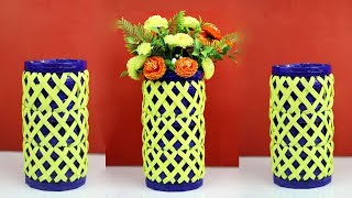 Beautiful Flower Vase Making at Home | Big size Stylish flower Vase Out of Waste Material | DIY Vase