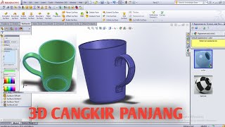 CARA MEMBUAT DESAIN 3D CANGKIR PANJANG DI SOLIDWORK