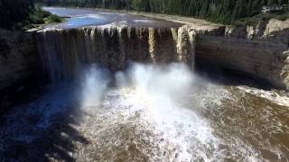 Aerial view of Alexandra Falls - Hay River Northwest Territories Canada