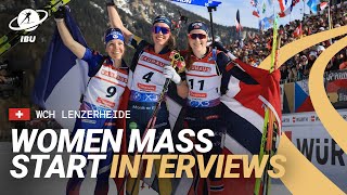 Lenzerheide 2025: Women Mass Start Medallists Interviews