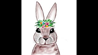 Easter Bunny|Easy Bunny Drawing|Digital Painting|Art on Google Pixel Slate