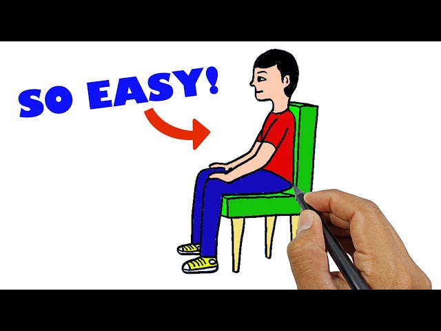 How To Draw A Person Sitting On A Chair Step By Step Easy Version Easy Drawings Videos For Kids How To Draw A Person Sitting On A Chair Step By Step Easy Version Easy Drawings Videos For Kids