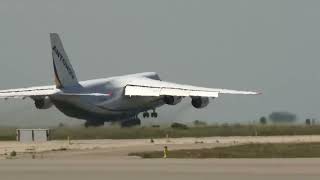 Погрузка французских гаубиц CAESAR на украинский Ан-124 \