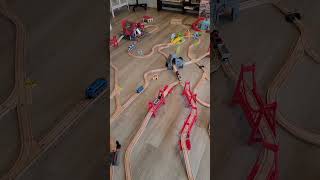 Three Toy Trains Run, Fun Play of Hape Toys