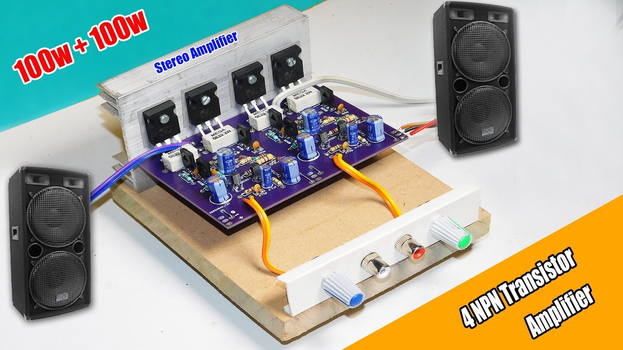 DIY Stereo Amplifier Using 32v 0 32v Transformer With 4+TIP3055 ...