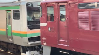 【4K高画質】【E231系S-01編成５両 AT入場配給（機器更新※全更新）】国鉄EF81形139号機＋E231系1000番台ｺﾂS-01編成が西浦和駅を通過するシーン（配9844レ）2024.6.5