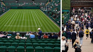 Wimbledon 2021: Dozens of tennis fans queue despite rainy weather