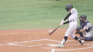 横浜隼人《 5番 市村絆渡 センターオーバーの2ベースヒット！2回表 》横浜隼人 0 - 9  横浜｜2024年10月6日(日) 準決勝 令和6年度神奈川県高校野球秋季県大会