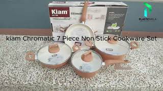 kiam Chromatic 7 Piece Non Stick Cookware Set with Induction Bottom  #nonstickcookwareset