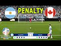 ARGENTINA vs CANADA - Penalty Shootout | Copa America 2024 - Semi - Final | PES Gameplay