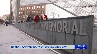 New Yorkers gather at AIDS Memorial Park for World AIDS Day