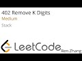 Leetcode 402 Remove K Digits