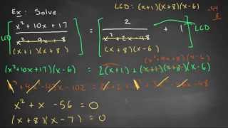 Solving Rational Equations - Example 1