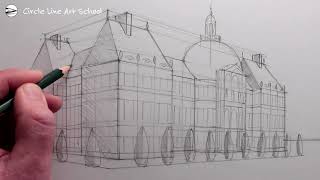 How to Draw a Palace in Detail: Pencil Drawing Architecture