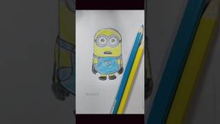 How to draw & colour a minon with colour pencils #shorts #minions #drawing