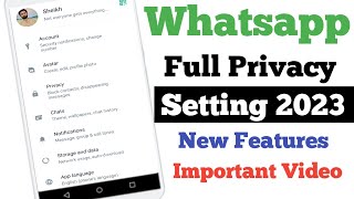 Whatsapp Latest Privacy Setting 2023 / Whatsapp Hidden Privacy Setting / Whatsapp Secret Tips