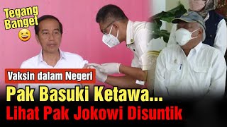 Kocaknya Pak Basuki! Tawa Ngakak depan Jokowi saat Disuntik Vaksin dalam Negeri