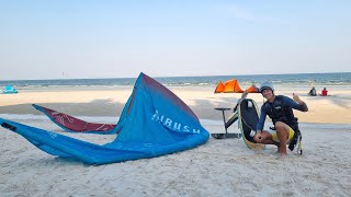 Typical Kitesurf hydrofoil Sunday session HuaHin Thailand