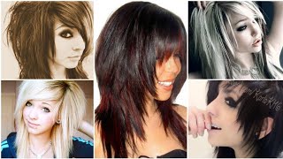 Sexy and Bold Emo Haircut on Long Hairs Ideas 2022 || European Fashion Hairstyles