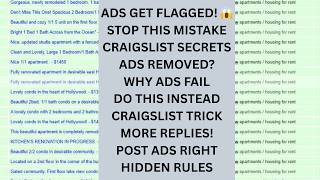 Why Your Craigslist Ads Keep Getting Flagged😱!The Biggest Craigslist Posting Mistakes Beginners Make