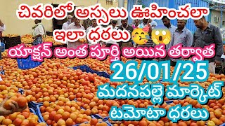 26-01-25 Madanapalle Tomato Market price Today || Today Tomato Market Rate in Madanapalle #today