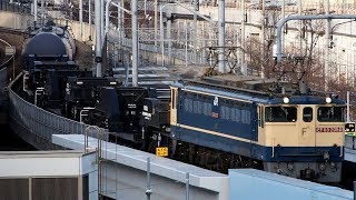 2019/02/10 【大物車配給】 シキ1000 EF65 2068牽引 大宮駅 \u0026 南千住駅 | JR Freight: Schnabel Cars by EF65 2068