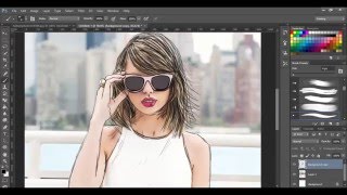Speed drawing - Taylor swift in photoshop cs6 by Wacom Intuos Draw Pen Tablet 2016.