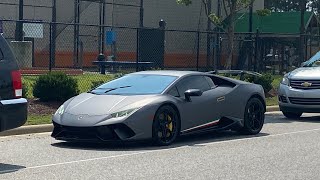 Cars leaving Cars and Coffee Fayetteville NC July 2023