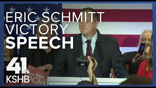 Missouri Attorney General Eric Schmitt addresses his supporters after winning U.S. Senate race