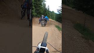 POV YOU NEARLY LAND ON A DAD AND SON‼️ #sbnp #mtb #lesgetsbikepark #sickbutnotpoorly