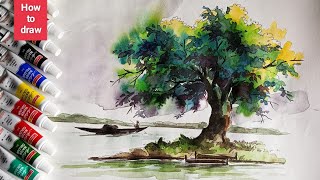 water colour painting জলরং এ চিত্র