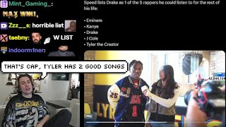 xQc Reacts to iShowSpeed Naming his Top 5 Rappers He Could Listen for Rest of Life