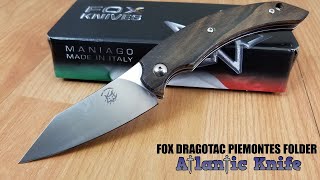 FOX DRAGOTAC PIEMONTES FOLDER BROWN ZIRICOTE WOOD HANDLE FOLDING KNIFE 518ZW