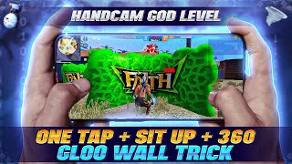 God Level Fast Sit Up Gloo Wall Trick With Handcam | Fast One Tap + Sit Up 360 Gloo Wall Trick