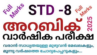 STD-8 അറബിക് വാർഷിക പരീക്ഷ- 2025