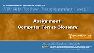 Python 06J - Computer Terms Glossary assignment