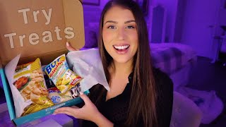 ASMR Unboxing \u0026 Tasting International Snacks (Try Treats)