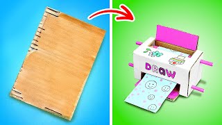 DIY Cardboard Printer?! 😱 || Amazing DIY Projects from Cardboard! Creative Ideas by 123 GO SCHOOL