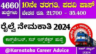 Railway Recruitment 2024 | Karnataka government jobs 2024 |  ರೈಲ್ವೆ ಇಲಾಖೆಯ ನೇಮಕಾತಿ 2024 #viral