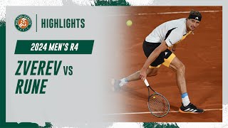 Zverev vs Rune Round 4 Highlights | Roland-Garros 2024