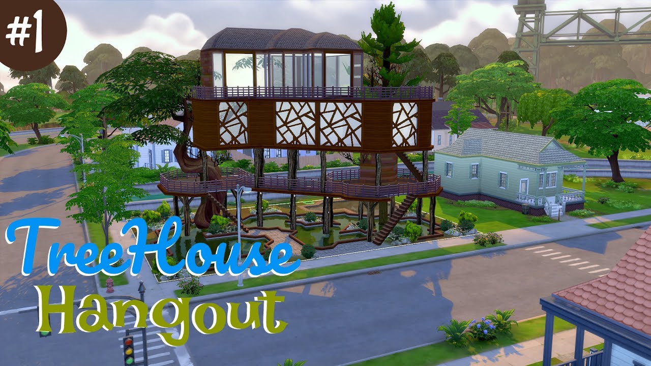 Treehouse Hangout Exterior The Sims 4 Speed Build Part 1 Youtube