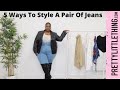 HOW I STYLED A PAIR OF PRETTYLITTLETHING JEANS 5 WAYS | PRETTYLITTLETHING PLUS SIZE TRY ON HAUL |