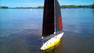 Vela One Meter R/C Sailboat at South Cove, SC. (1080p)