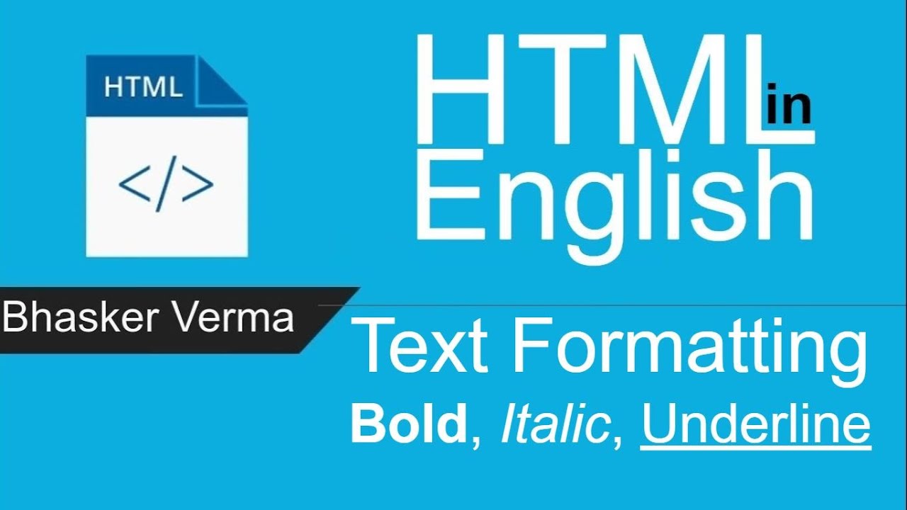 HTML Tutorial For Beginners In English # 8 | Text Formatting In HTML ...